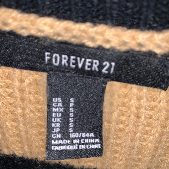 FOREVER 21 Sweater tan and black (S) - Picture 3 of 4